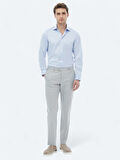 Mavi Düz Slim Fit Dokuma Klasik %100 Pamuk Gömlek