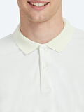 Ekru Polo Yaka %100 Pamuk T-Shirt