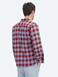 Bordo Regular Fit Dokuma Casual %100 Pamuk Gömlek