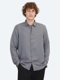 Gri Regular Fit Dokuma Casual Gömlek
