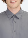 Gri Regular Fit Dokuma Casual Gömlek