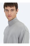 Gri Dik Yaka Sweatshırt