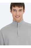 Gri Dik Yaka Sweatshırt