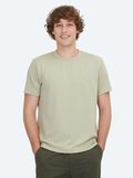Açık Haki Düz Bisiklet Yaka T-Shirt