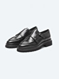 Siyah Deri Smart Casual Ayakkabı