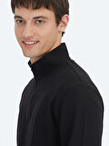 Siyah Fitilli Bisiklet Yaka T-Shirt