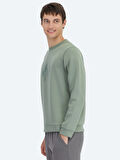 Mint Bisiklet Yaka Desenli Sweatshırt