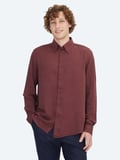Bordo Regular Fit Dokuma Casual Gömlek