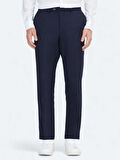 Lacivert Düz Dokuma Fitted Fit Klasik Pantolon