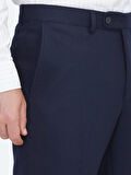 Lacivert Düz Dokuma Fitted Fit Klasik Pantolon