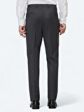 Antrasit Düz Dokuma Fitted Fit Klasik Yün Karışımlı Pantolon