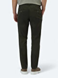 Haki Düz Dokuma Regular Fit Casual Pamuk Karışımlı Pantolon