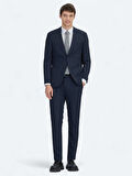 Lacivert Düz Modern Fit Örme Takım Elbise