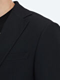 Siyah Desenli Modern Fit Ceket