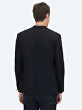 Siyah Desenli Modern Fit Ceket