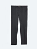 Siyah Düz Dokuma Regular Fit Casual Pantolon