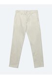 Bej Düz Dokuma Regular Fit Casual Pamuk Karışımlı Pantolon