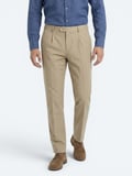 Karamel Kumaş Relaxed Fit Casual Pamuk Karışımlı Pantolon