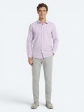 Açık Pembe Regular Fit Uzun Dokuma Casual Pamuk Karışımlı Gömlek