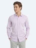 Açık Pembe Regular Fit Uzun Dokuma Casual Pamuk Karışımlı Gömlek