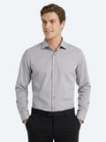 Gri Regular Fit Uzun Dokuma Casual Pamuk Karışımlı Gömlek