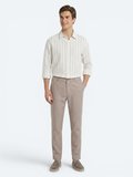 Vizon Dokuma Relaxed Fit Casual Pamuk Karışımlı Pantolon