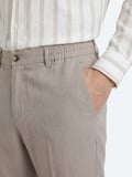 Vizon Dokuma Relaxed Fit Casual Pamuk Karışımlı Pantolon