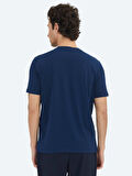 Lacivert Düz Bisiklet Yaka %100 Pamuk T-Shirt