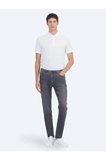 Koyu Gri Slim Fit Denim Pamuk Karışımlı Pantolon