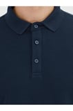 Lacivert Düz Polo Yaka %100 Pamuk T-Shirt