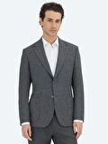 Gri Mikro Modern Fit %100 Yün Ceket