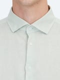 Mint Düz Regular Fit Uzun Dokuma Casual Pamuk Karışımlı Gömlek