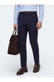 Lacivert Düz Dokuma Regular Fit Casual Pamuk Karışımlı Pantolon