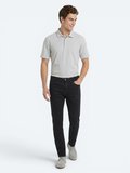 Lacivert Dokuma Slim Fit Spor Pamuk Karışımlı Pantolon