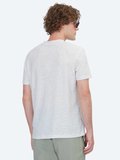 Gri Çizgili %100 Keten T-Shirt