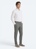 Haki Kumaş Relaxed Fit Casual Keten Karışımlı Pantolon