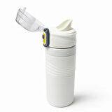 Dekorasyaa Paslanmaz Çelik Sızdırmaz Termos - Beyaz - 550 ml - Kilitli