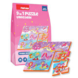 Puedo 36 Parça 9in1 Çift Taraflı Puzzle - Unicorn