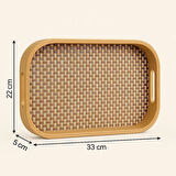 Dekorasyaa Bambu Dikdörtgen Tepsi 33cm x 22cm x 5cm