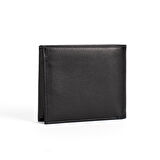 RFID Korumalı Siyah Hakiki Deri Erkek Cüzdan | 3 Katlı | Dual Flip Onyx