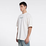Ness Erkek Kırık Beyaz %100 Cotton Bisiklet Yaka Oversize Tshirt  | XL