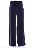 Kadın Kadife Oversize Bol Paça Pantolon Lacivert