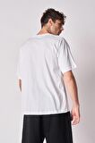 Erkek %100 Pamuk Oversize Kısa Kollu Bisiklet Yaka Tişört