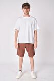 Erkek Dokulu Oversize Bermuda