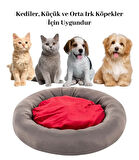 Simit Kedi Köpek Yatağı ve Minderi İki Renkli