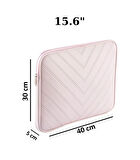 Notebook Laptop Macbook Çantası Suni Deri 15.6" inç - 800-DÜZ Açık Pembe