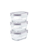 Marle 3'lü Dikdörtgen Mini Saklama Kabı - 120ML