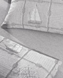 Etretat Çift Kişilik Pamuklu Jakarlı Nevresim Takımı - Gri