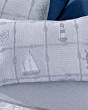 Etretat Çift Kişilik Pamuklu Jakarlı Nevresim Takımı - Lacivert