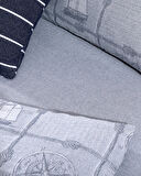 Etretat Çift Kişilik Pamuklu Jakarlı Nevresim Takımı - Lacivert